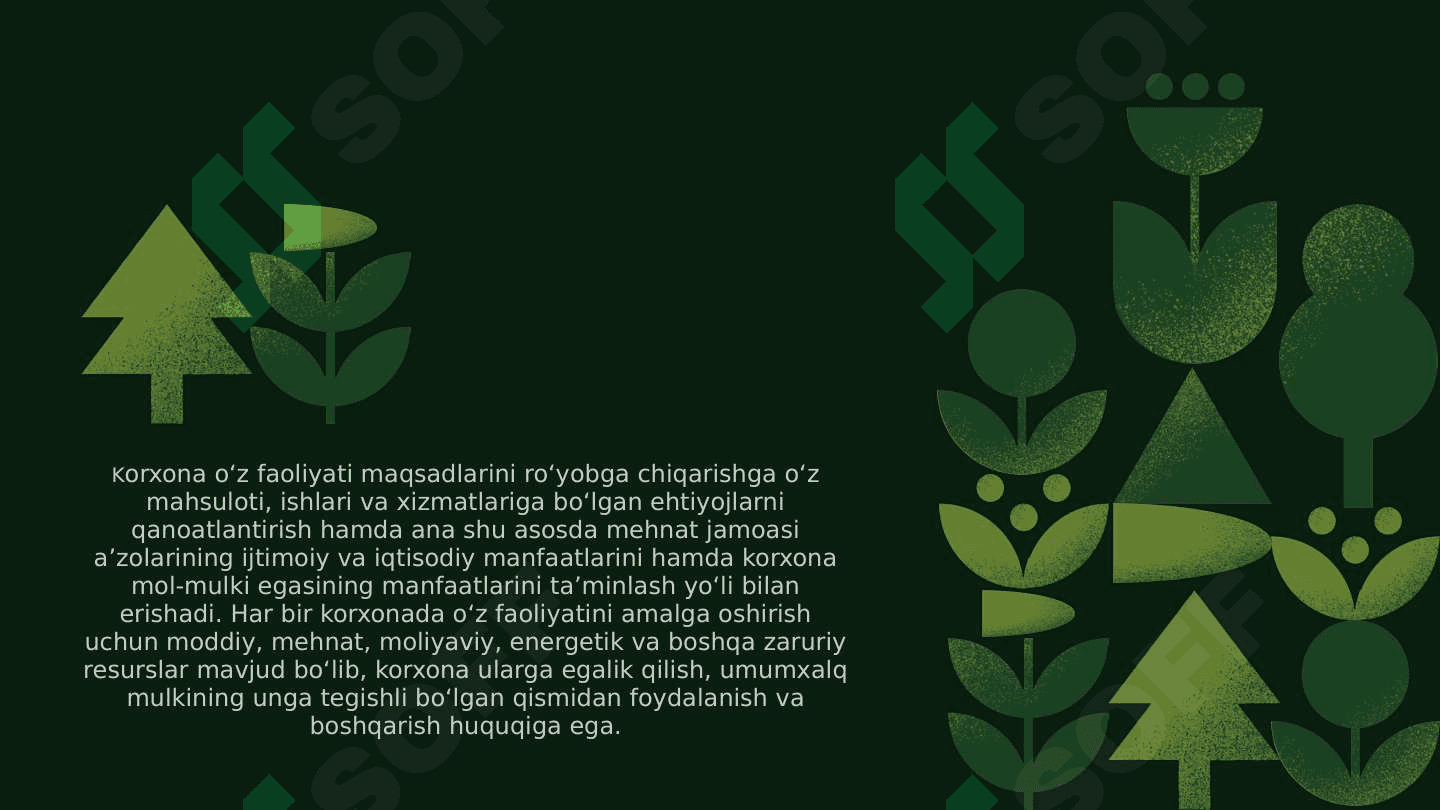Korxona tushunchasi, turlari va vazifalari. 4