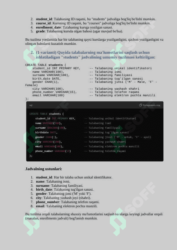 Ochiq ma'lumotlar bazasi (odbc) interfeysi va ma'lumotlar bazasiga murojaatni tashkil etishda C++builder dasturi 4