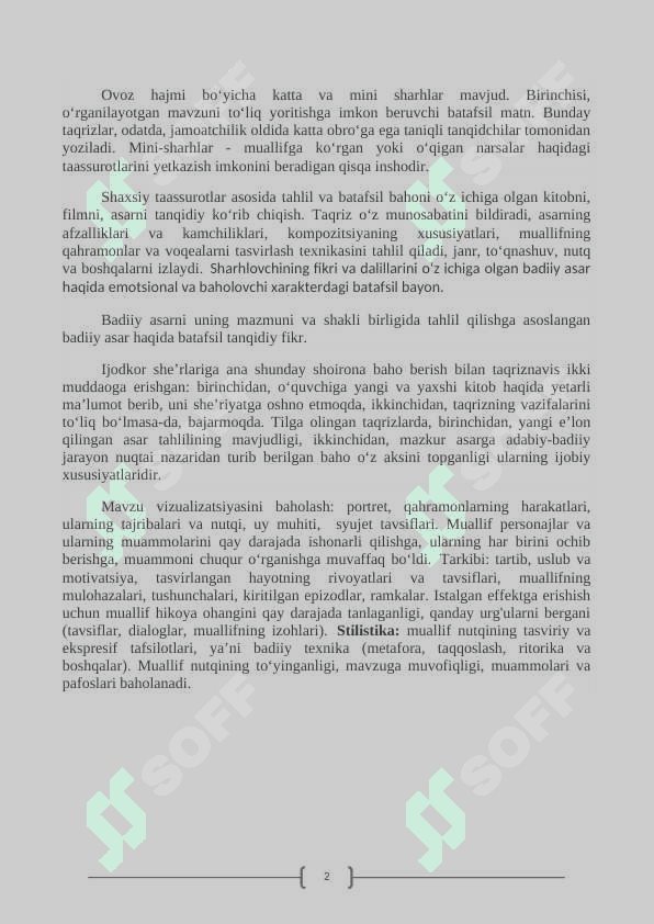 TAQRIZNING TUZILISHI 2