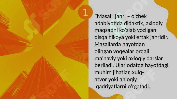 Masal janriga,  xos  matnlar  ustida  ishlash 2