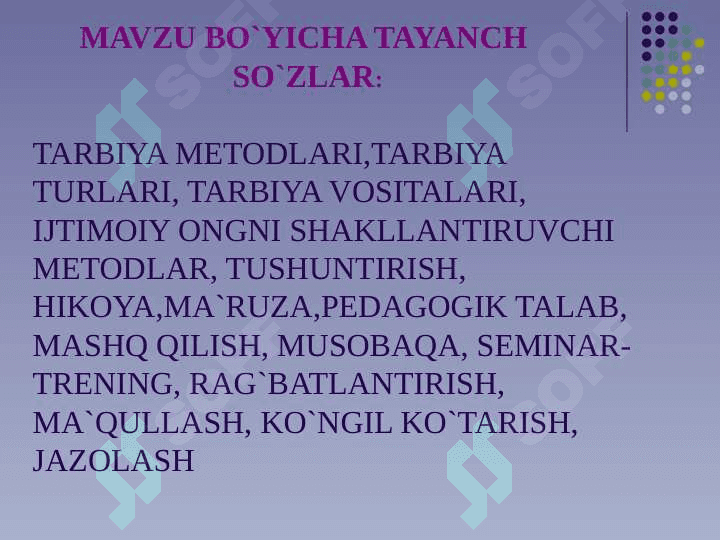 TARBIYA METODLARI 3