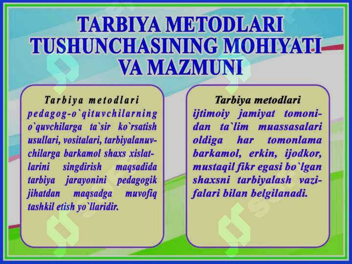 TARBIYA METODLARI 5