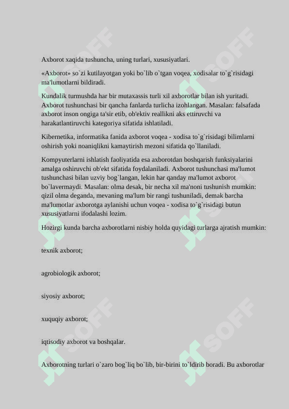 Axbarot turlari va ishonchliligi 3