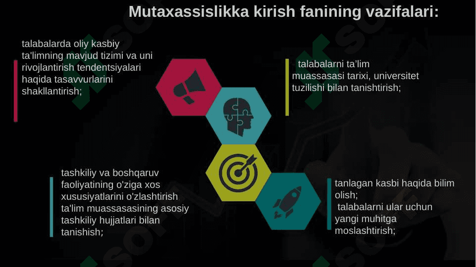 Mutaxassislikka kirish fanning maqsad va vazifalari 5