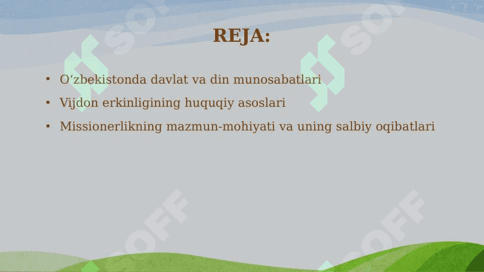 VIJDON EʼTIQOD ERKINLIGI VA DINIY TASHKILOTLAR 2