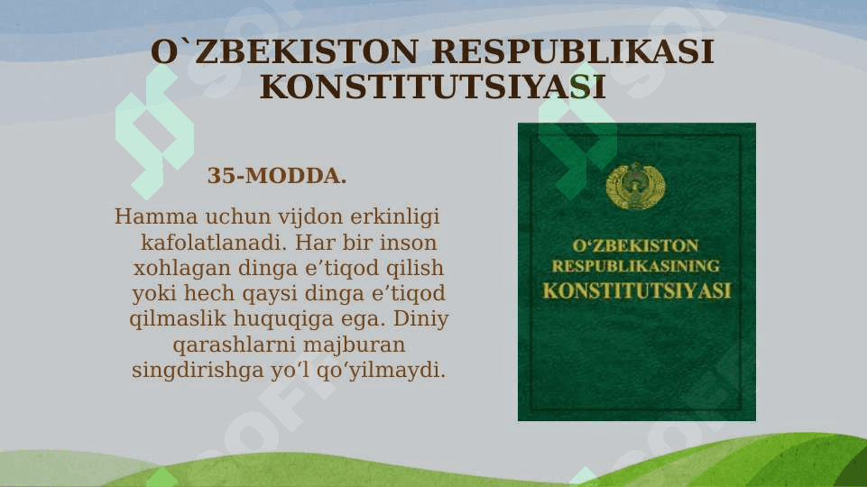 VIJDON EʼTIQOD ERKINLIGI VA DINIY TASHKILOTLAR 7