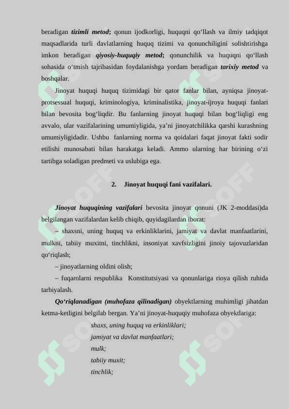 Jinoyat huquqi faniga kirish. Jinoyat qonuni 3