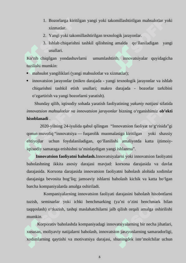 Innovatsiyalar va yangiliklar bozori: tarkibi, asosiy elementlari, o‘ziga xos xususiyatlari 6