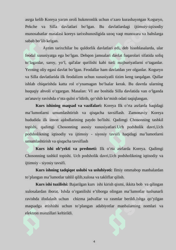 Koreya Ilk o‘rta asrlarda 4