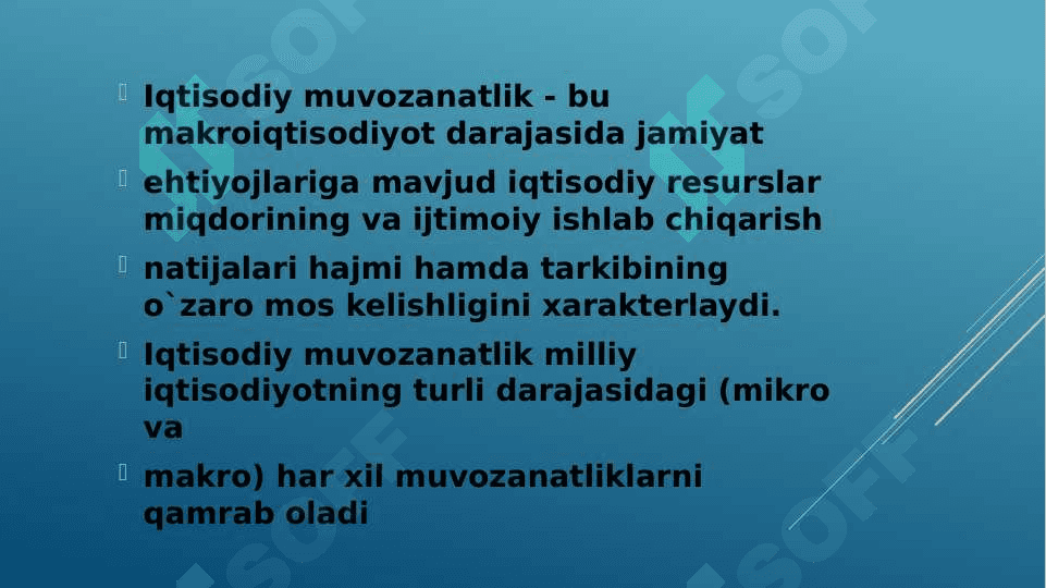 MILLIY IQTISODIYOTNING MUVOZANATI 8