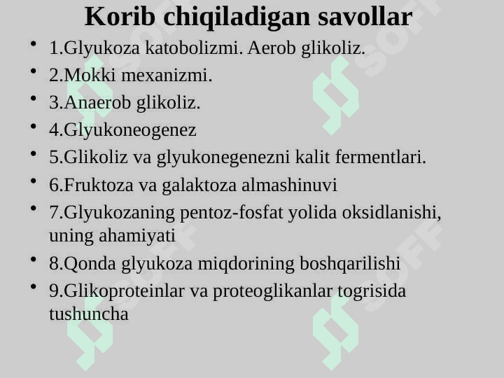 Glyukoza metobilizmi va qonda glyukoza miqdorining boshqarilishi ppt 2