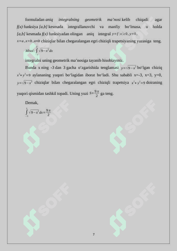 INTEGRALLARNI  TAQRIBIY HISOBLASH USULLARI. SIMPSON USULI 7