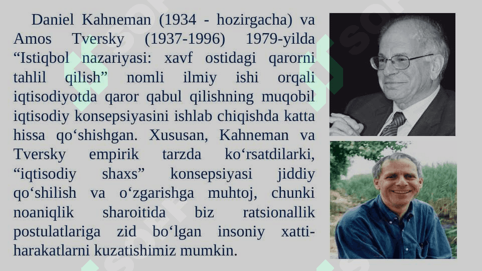 D. KAHNEMAN  VA  A.TVERSKIYNING ISTIQBOLLAR NAZARIYASI 4