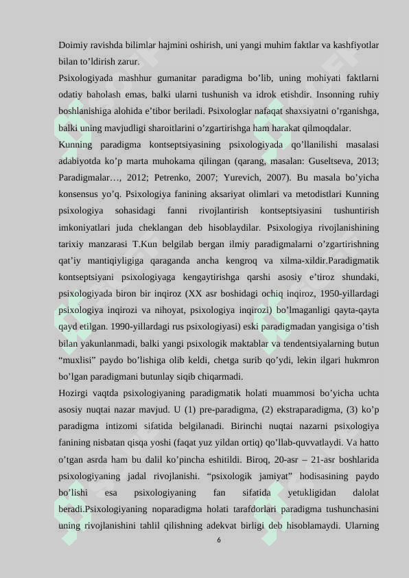 "Psixologiyada Eksperemental paradigma" 6