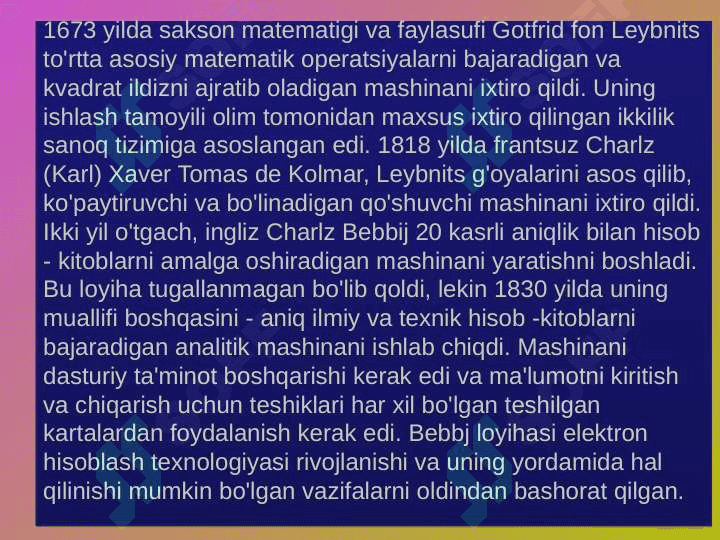 ZAMONAVIY KOMPYUTERLARNING RIVOJLANISH BOSQICHLARI 3