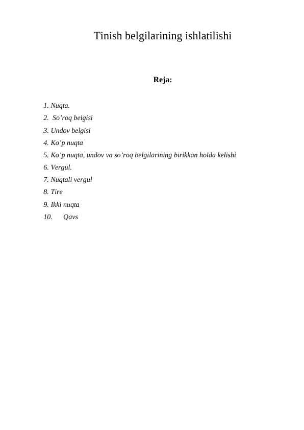 Tinish bеlgilarining ishlatilishi 1