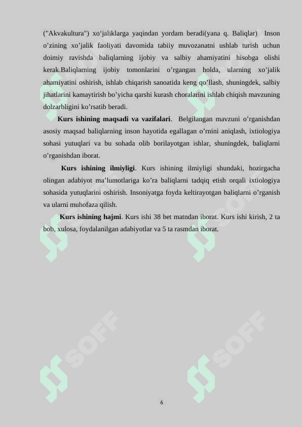 Baliqlarning bioekologik xususiyatlari 6