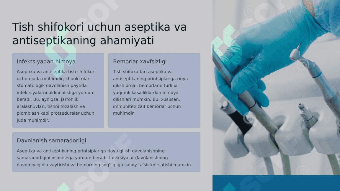 Terapevtik  stomatologiyada  aseptika va  antiseptika.  Sterilizatsiya. 4
