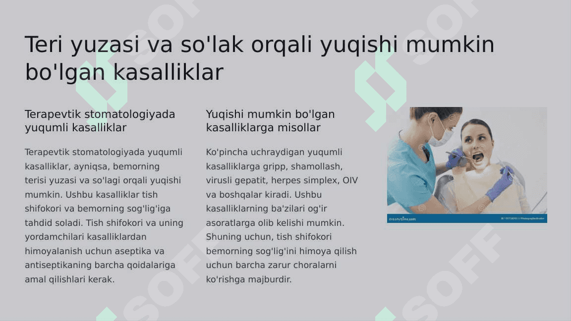 Terapevtik  stomatologiyada  aseptika va  antiseptika.  Sterilizatsiya. 6