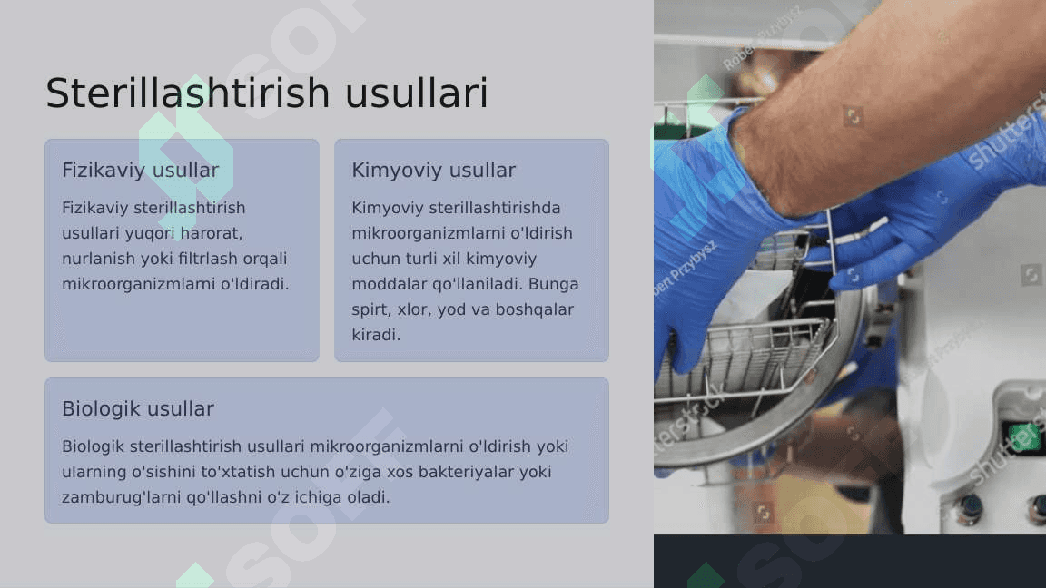 Terapevtik  stomatologiyada  aseptika va  antiseptika.  Sterilizatsiya. 8