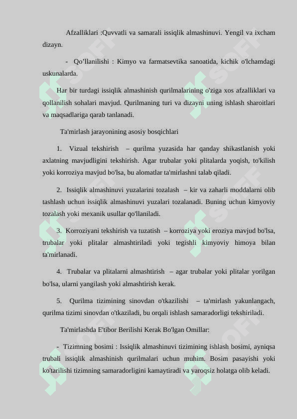 Issiqlik almashinish qurilmalarini ta'mirlash 4