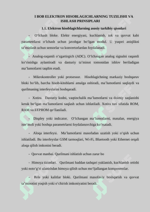 KURS LOYIHA Elektron xisoblagich qurilmasini dasturiy taminotini loyixalash 6