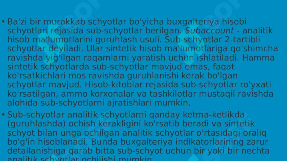 Sintetik va analitik schyotlar 3