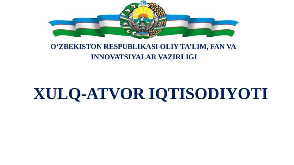 NOANIQ VAZIYATLARDA IQTISODIY XATTI-HARAKATLAR 1