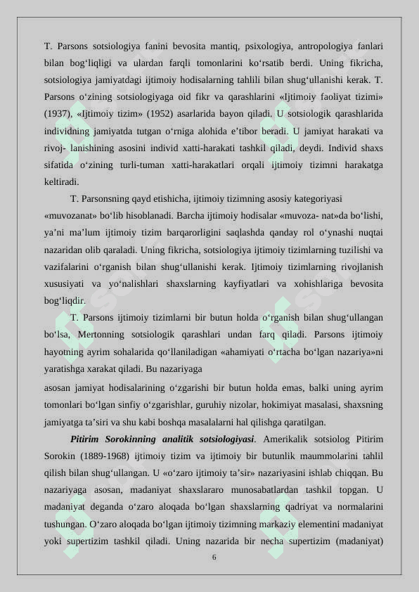 Zamonaviy sotsiologiyaning jamiyatda tutgan o'rni 24 6
