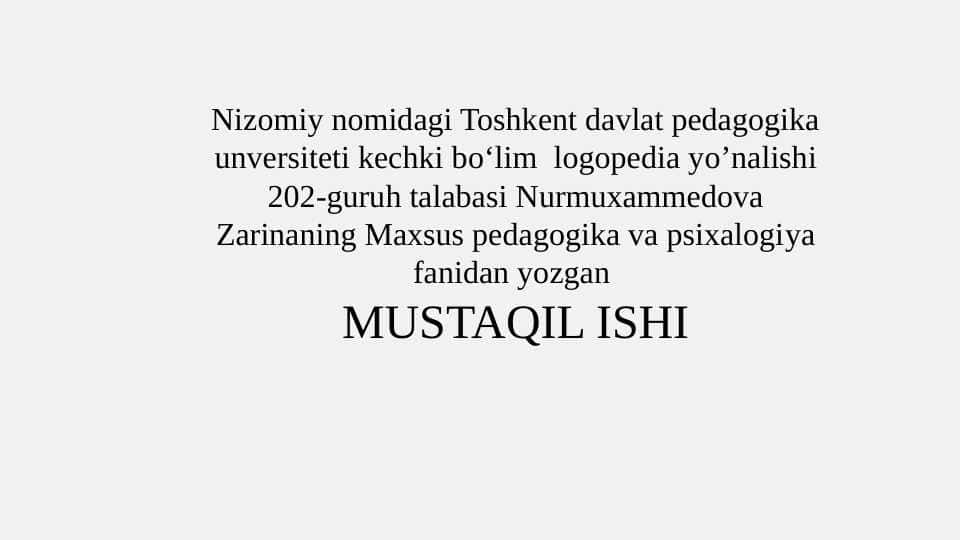 Ko‘rishida nuqsoni bo‘lgan bolalar maktabida tarbiyaning mohiyati,maqsadi va vazifalari 1
