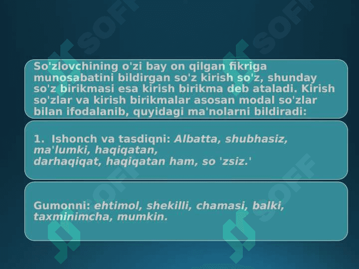 Kirish so’z,kirish birikma va kiritma gaplar 2