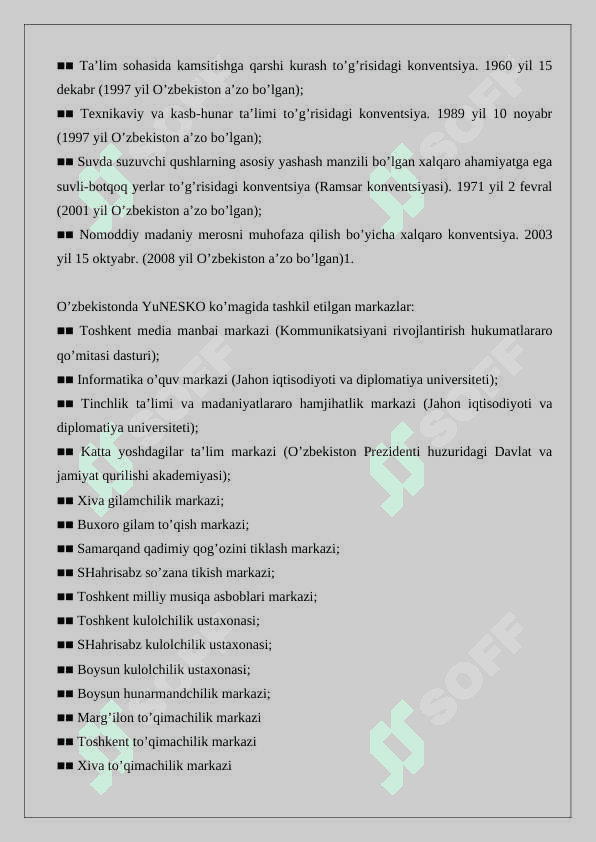 Yunesko tashkiloti va uning vazifalari 24 6