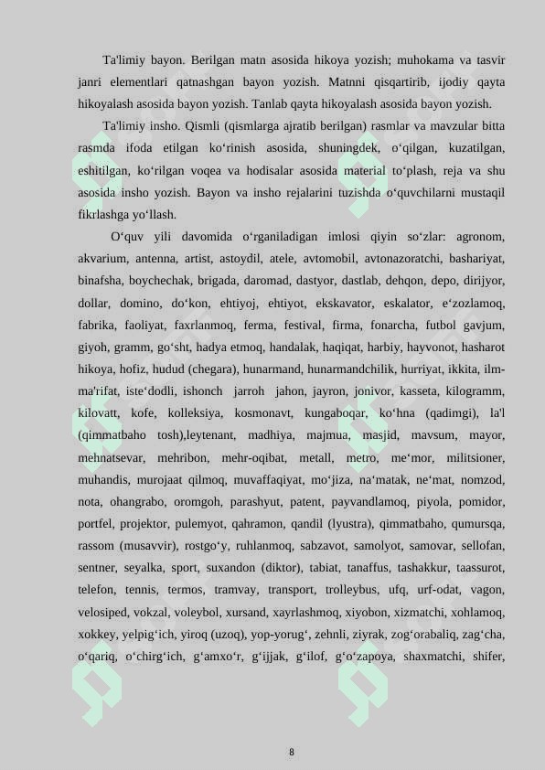 4-sinf ona tili darslarida o‘quvchilarni reja tuzishga o‘rgatish metodikasi 8