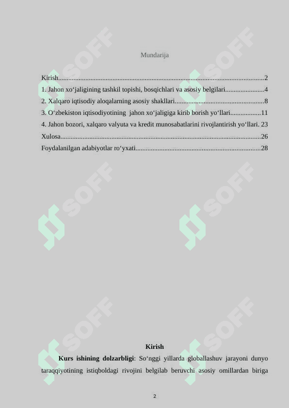Jahon xoʻjaligining tashkil topishi va uning rivojlanish bosqichlari 2