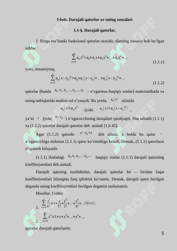 Darajali qator. Teylor qatori 5