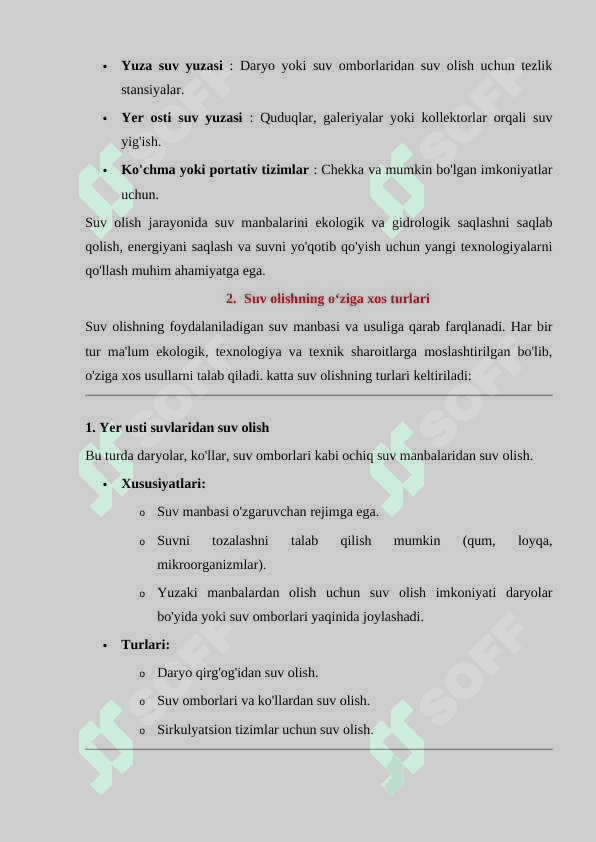 Suv olish inshootlari va qurilmalari 3