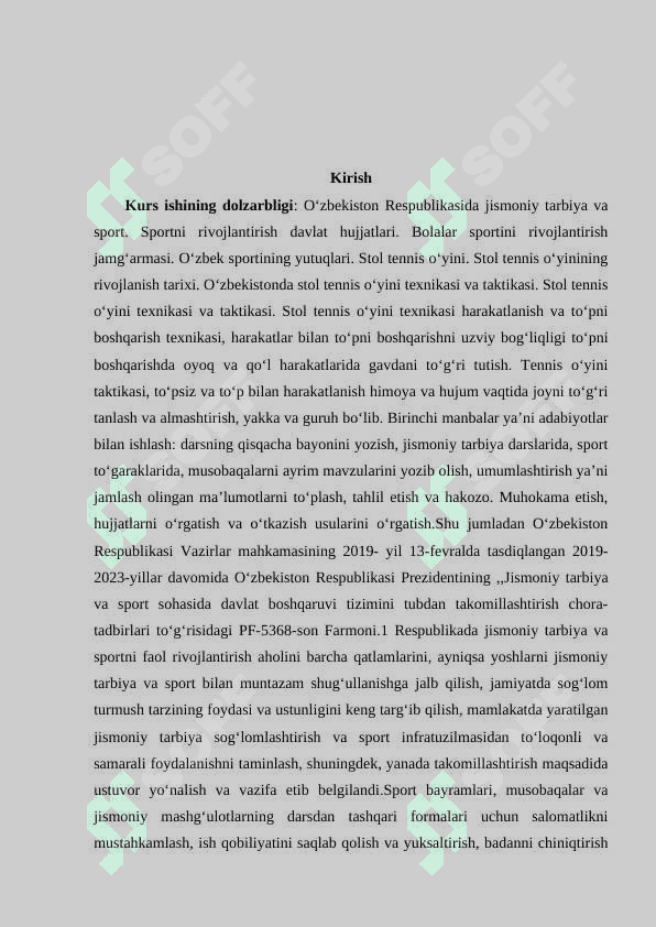 STOL TENNISI O‘YINING TEXNIKASI VA TAKTIKASI 2