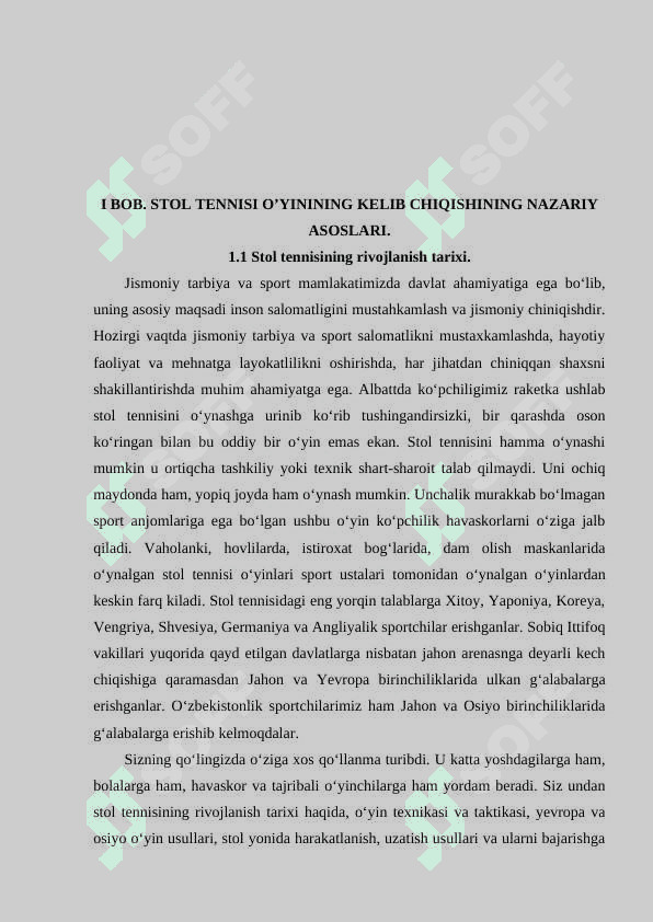 STOL TENNISI O‘YINING TEXNIKASI VA TAKTIKASI 4