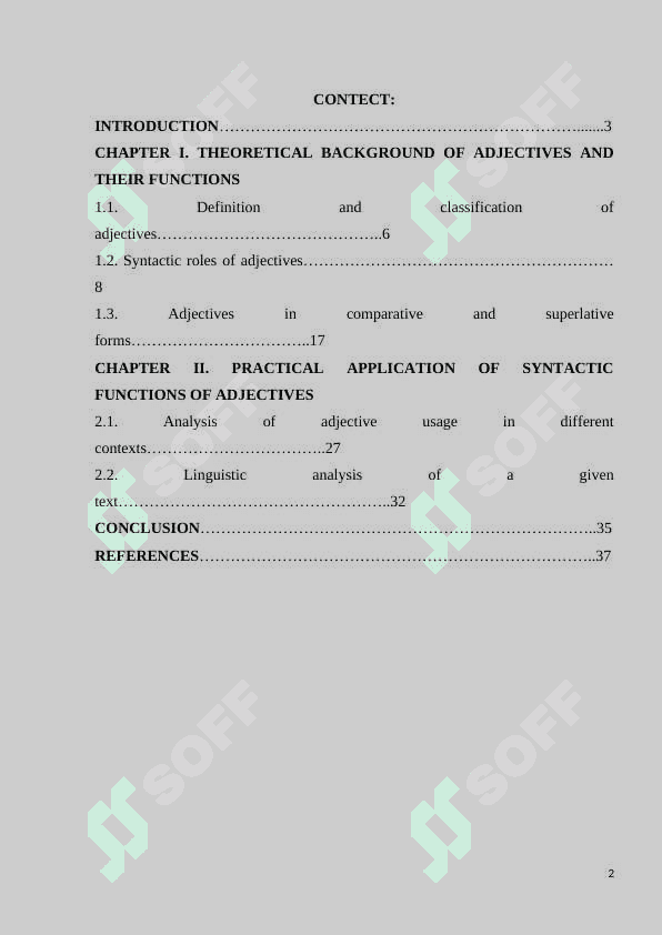 SYNTACTIC FUNCTIONS OF ADJECTIVES 2