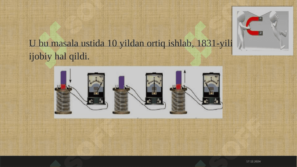 Elektromagnit induksiya 			hodisasi.Induksiya elektr 			yurituvchi kuch 3