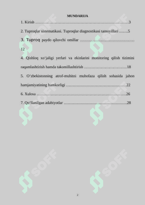Qishloq xo'jaligi hududlarida tuproq holatini monitoring qilish 2