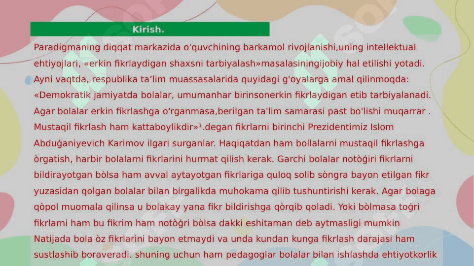 ZAMONAVIY PEDAGOGIKADA TA’LIM PARADIGMALAR 2