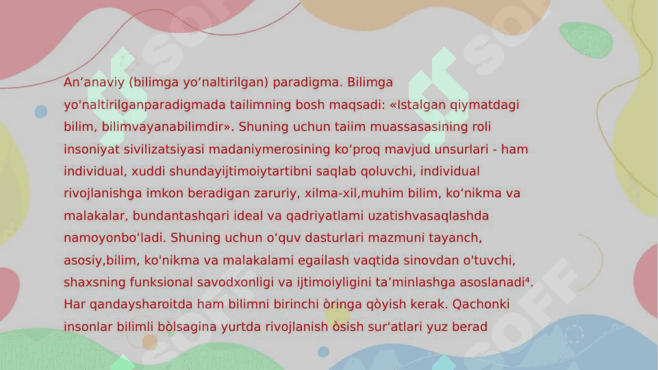 ZAMONAVIY PEDAGOGIKADA TA’LIM PARADIGMALAR 7