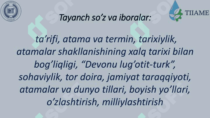 Atama va atamashunoslik. Iboralaruslubiyati 2