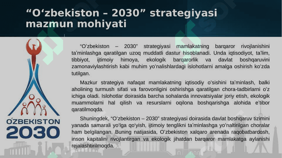 “Oʻzbekiston – 2030” strategiyasi mazmun mohiyati 3
