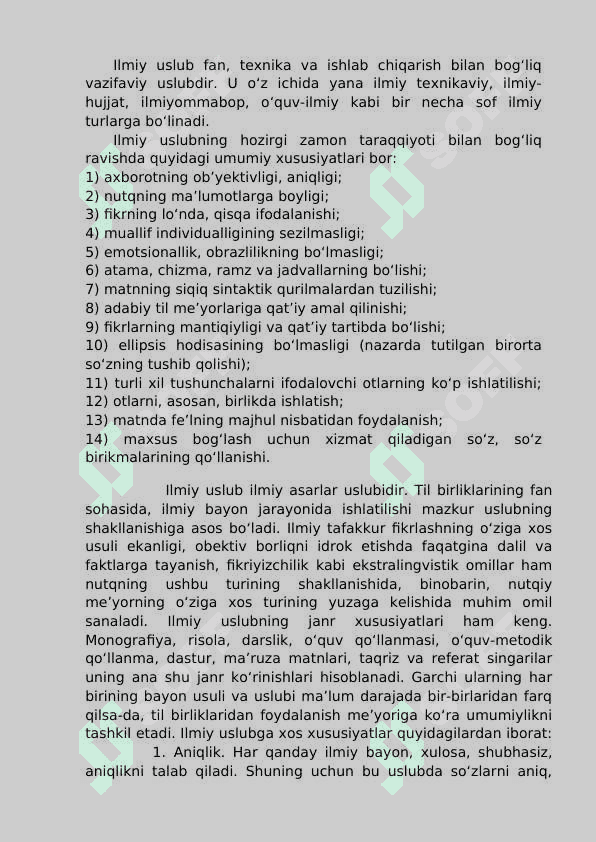 ILMIY  USLUB VA RASMIY-IDORAVIY USLUBLARNING LEKSIK-GRAMMATIK XUSUSIYATLARI 2