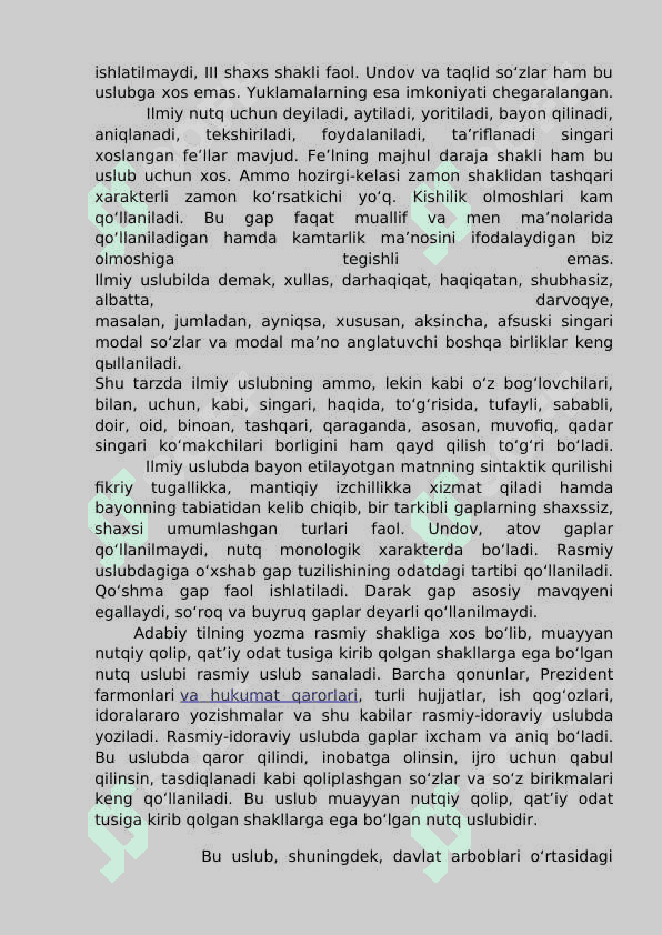ILMIY  USLUB VA RASMIY-IDORAVIY USLUBLARNING LEKSIK-GRAMMATIK XUSUSIYATLARI 4
