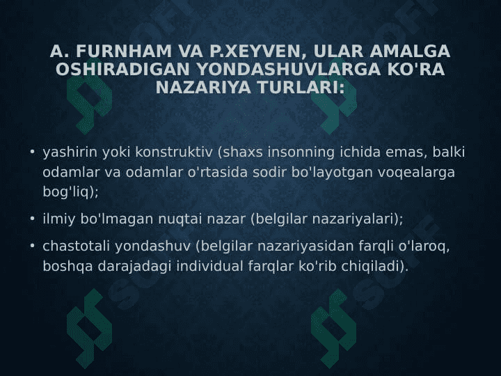 Chet el psixologiyasida shaxsiyat nazariyalari 4