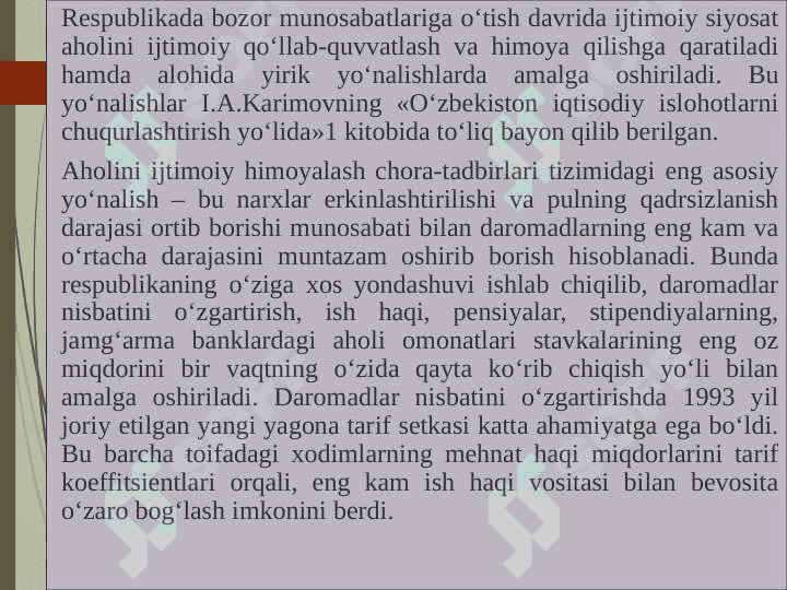 O’ZBEKISTON RESPUBLIKASIDAGI IJTIMOIY O’ZGARISHLAR 7