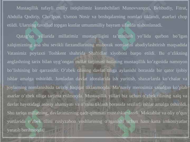 Mustaqillik yillarida buyuk ajdodlar va tarixiy shaxslarga bo‘lgan e’tibor 5